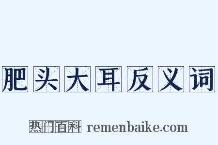 肥头大耳反义词是什么意思的图片